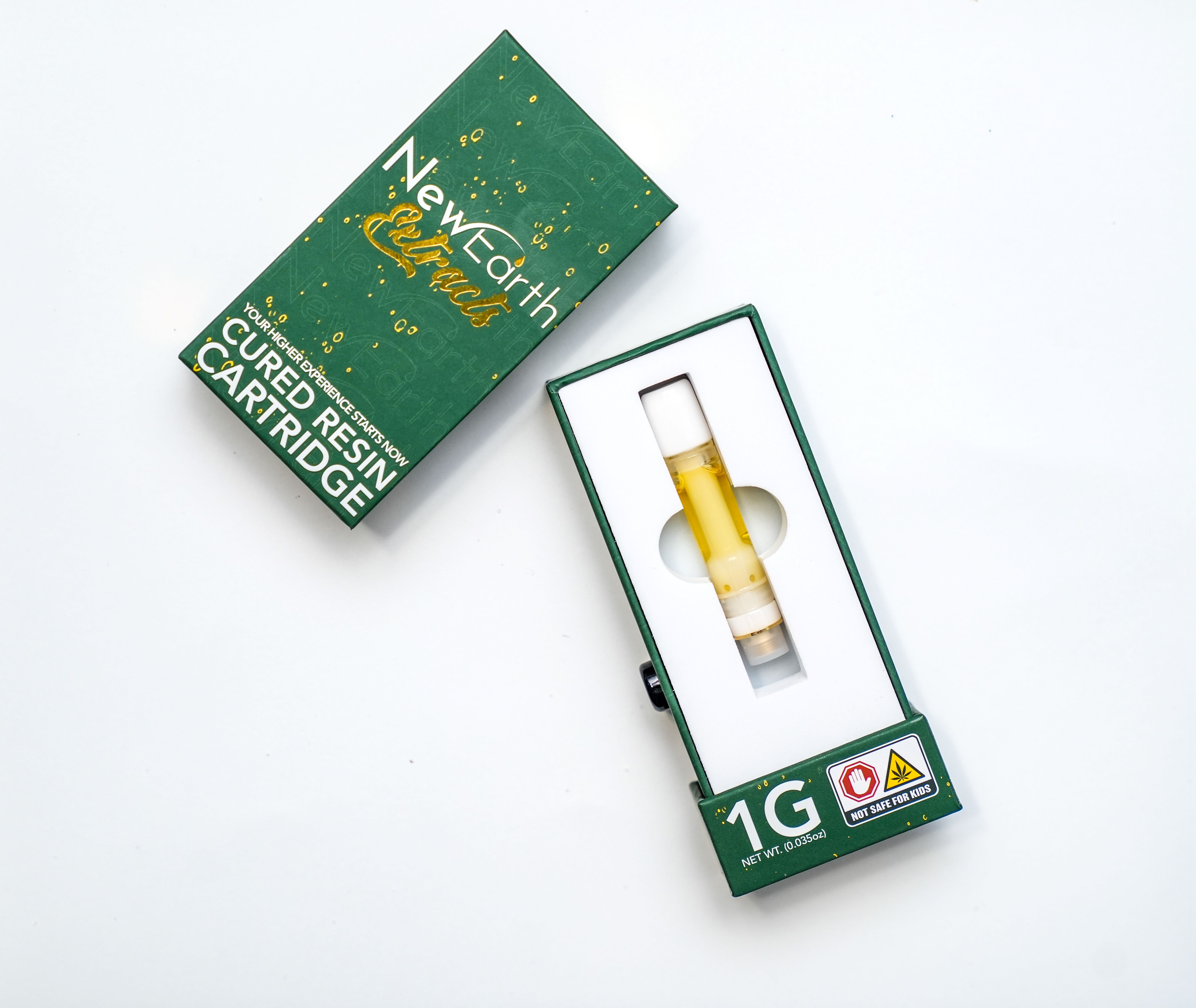 Photograph of product: New Earth Extracts | Peach Crescendo (I-H) Liquid Diamond Vape Cart | 1g