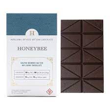 Photograph of product: Honeybee | Dark Chocolate Bar | Salted Brownie Batter 1:1 100mg