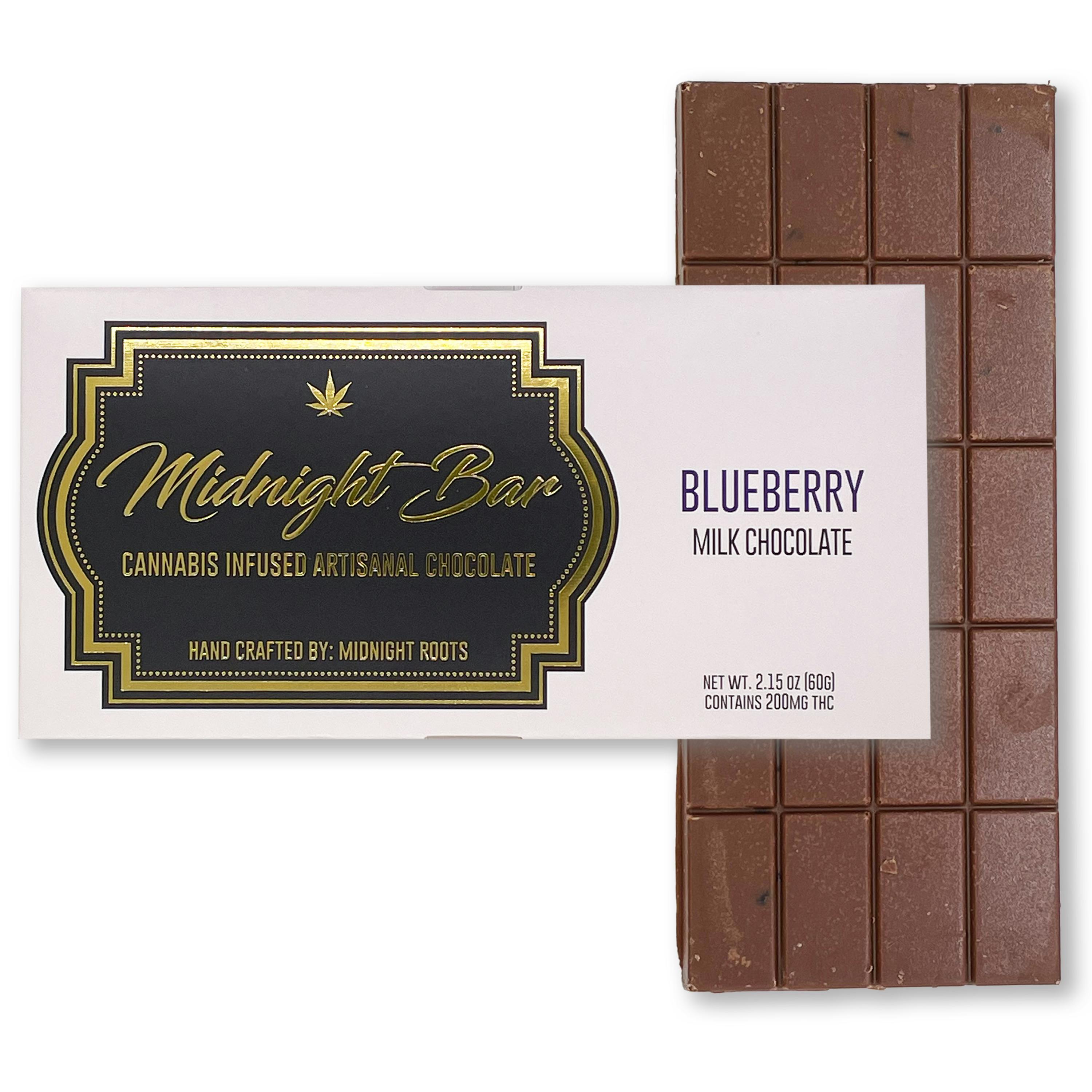 Photograph of product: Midnight Roots | Blueberry 200mg Chocolate Bar