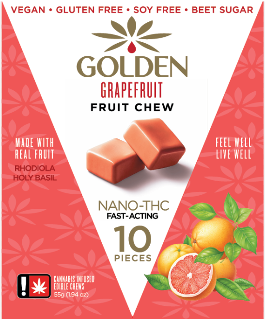 Photograph of product: Golden Fruit Chew | 10pk Grapefruit - Hybrid