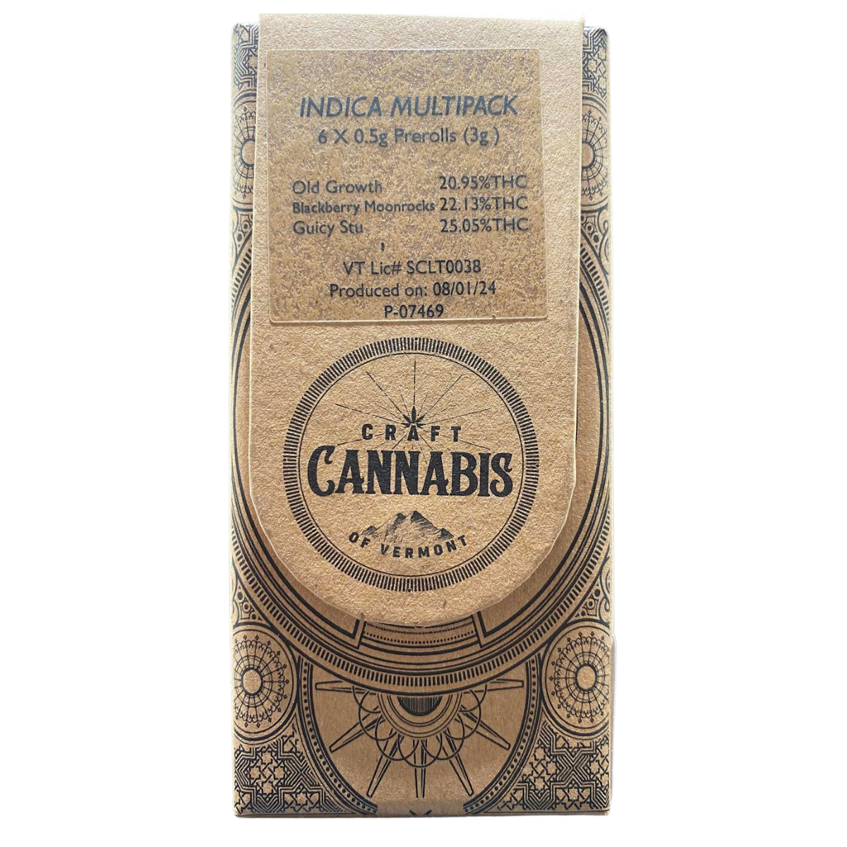 Photograph of Product: Craft Cannabis of VT - Pre-Roll 6 Pack - Indica Variety