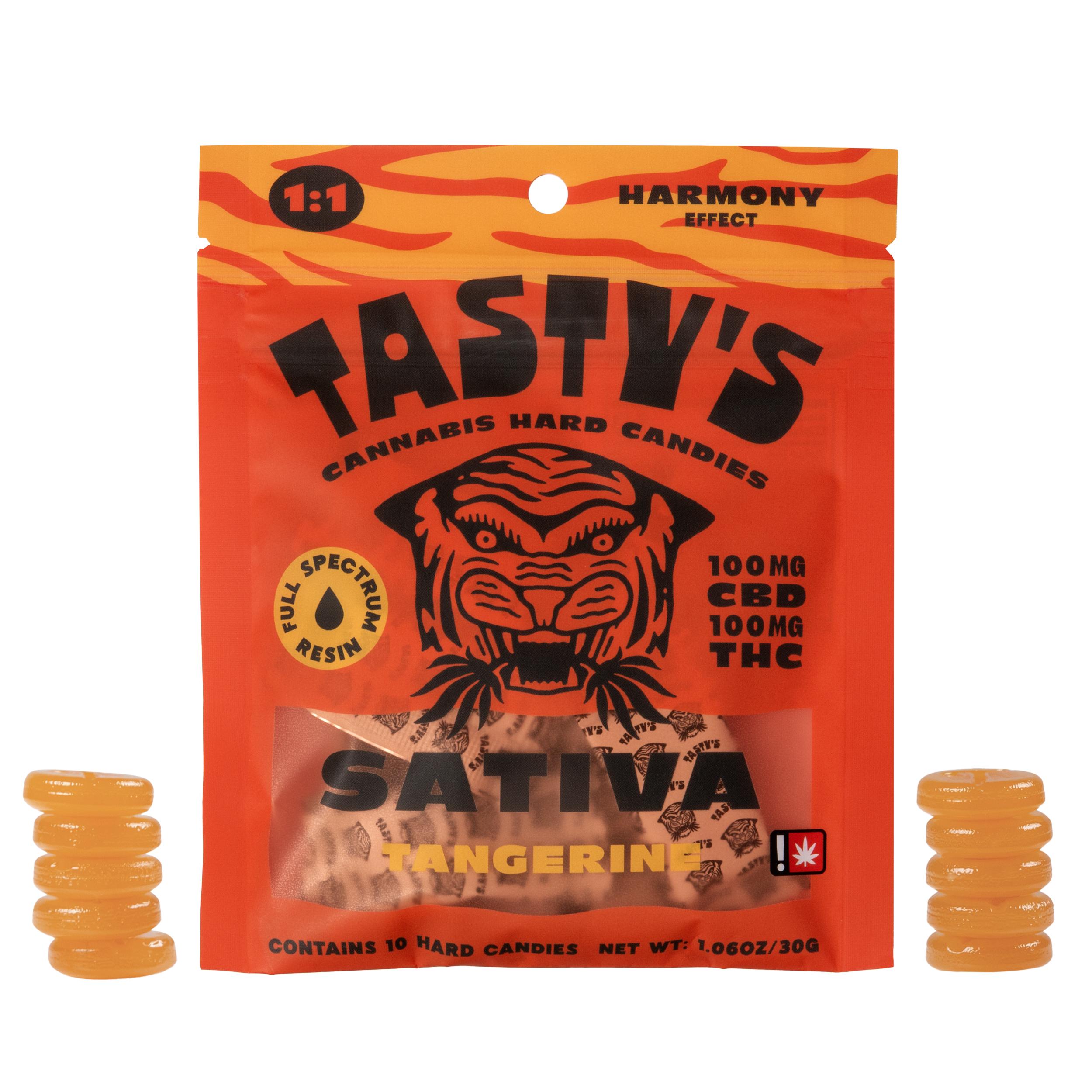 Photograph of product: Tasty's: Tangerine (1:1) Hard Candies 10-Pack