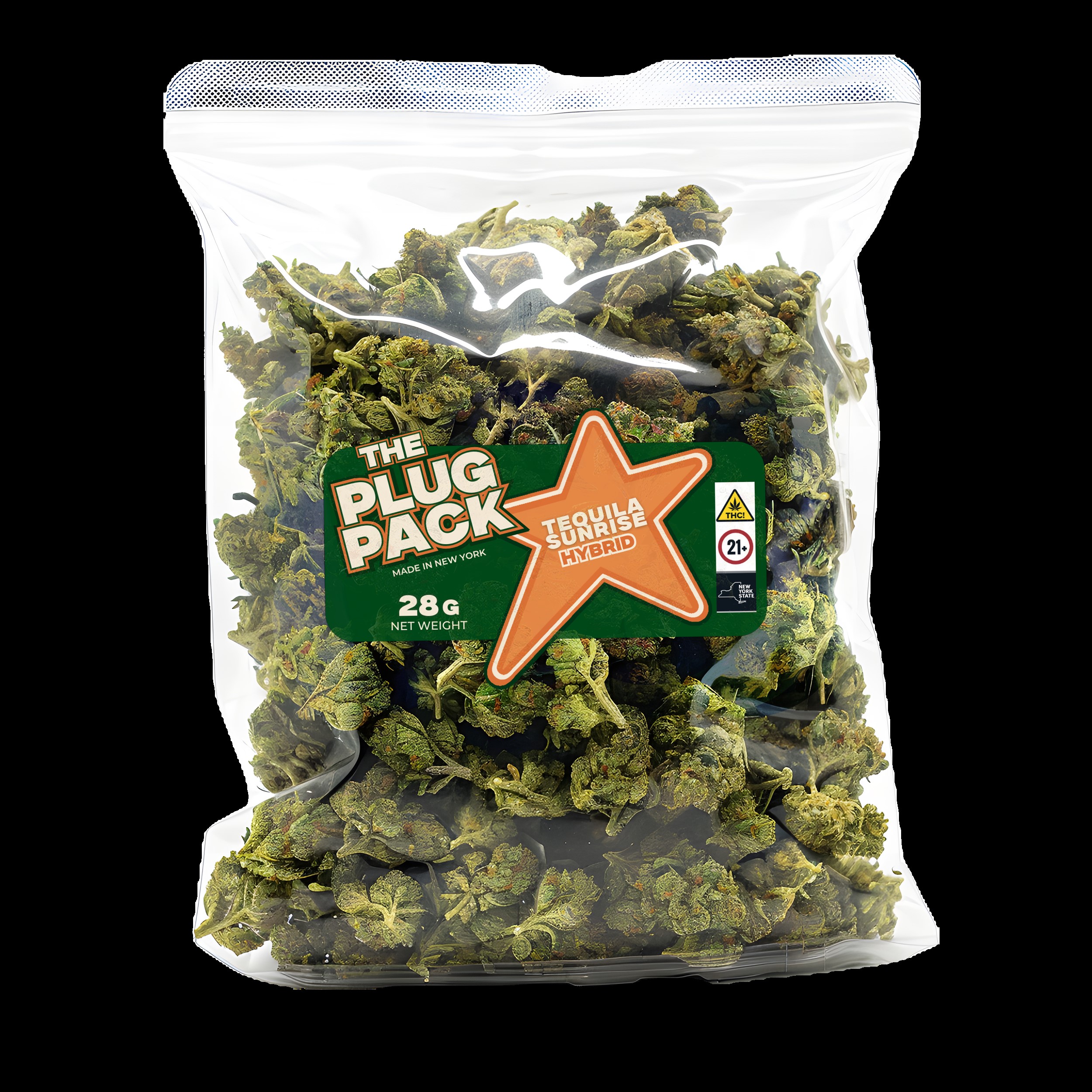 Photograph of product: THE PLUG PACK | BAG FLOWER | TEQUILA SUNRISE - 28g