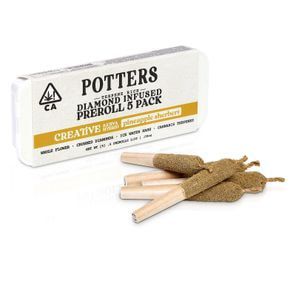 Photograph of product: D. Potters 5pk x .5g Diamond Infused Pre Rolls - Citrus Daydream - 