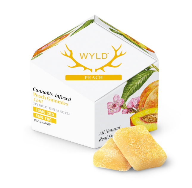 Photograph of product: Wyld Peach Gummies CBD:THC 2:1