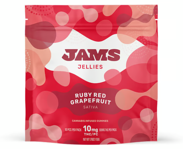 Photograph of product: Jams Jellies - Gummies - Ruby Red Grapefruit 10ct (100mg)