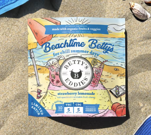 Photograph of product: Betty's Eddies - Strawberry Lemonade 2:1 TH-oui:CBG Fast Acting Chews (10ct/10mg)