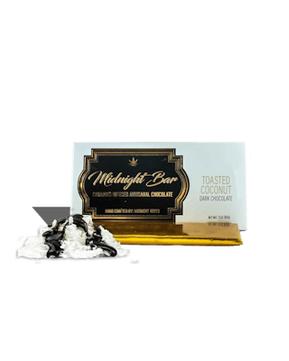 Photograph of product: Midnight Roots Dark Chocolate Bar Toasted Coconut | 200mg