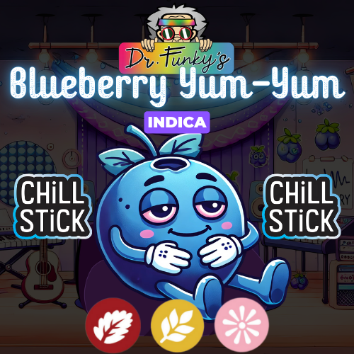 Photograph of Product: Dr. Funky's- Infused Pre-Roll-Chill Stick-Blueberry Yum Yum