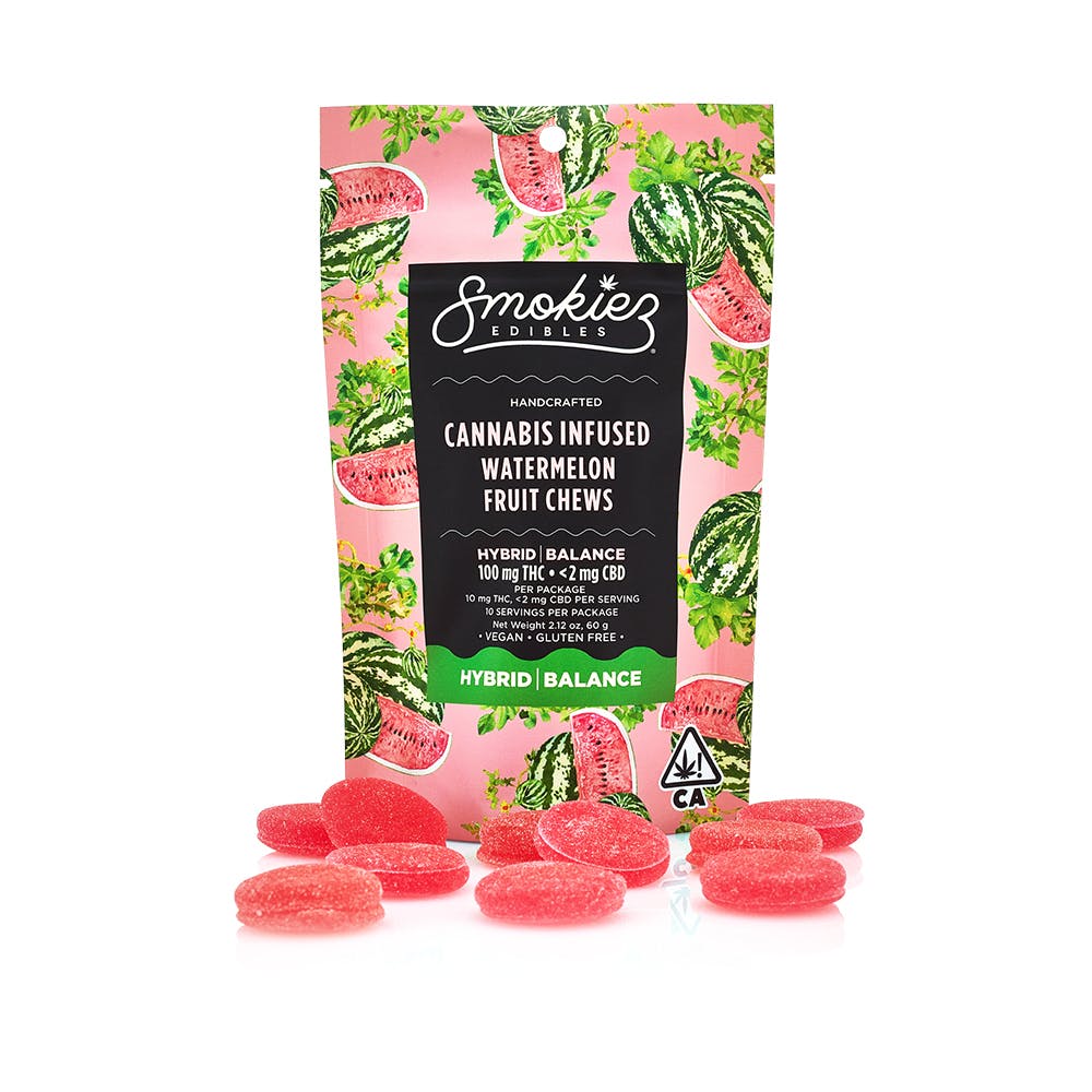 Photograph of product: Smokiez- Watermleon Fruit Chews HYBRID Balance 100mg