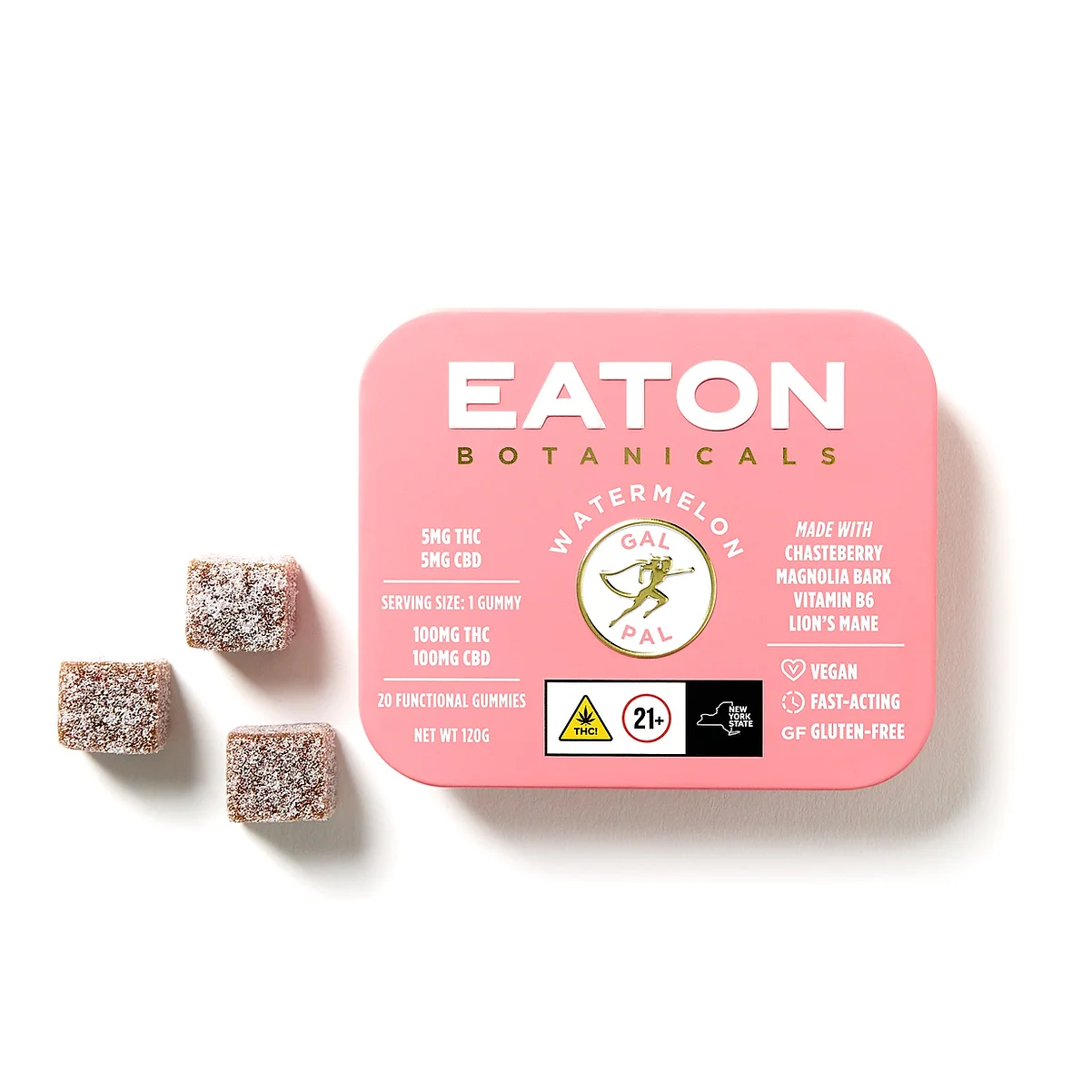 Photograph of product: Eaton | Gummies 20 Pack | Gal Pal | Watermelon | 100mg