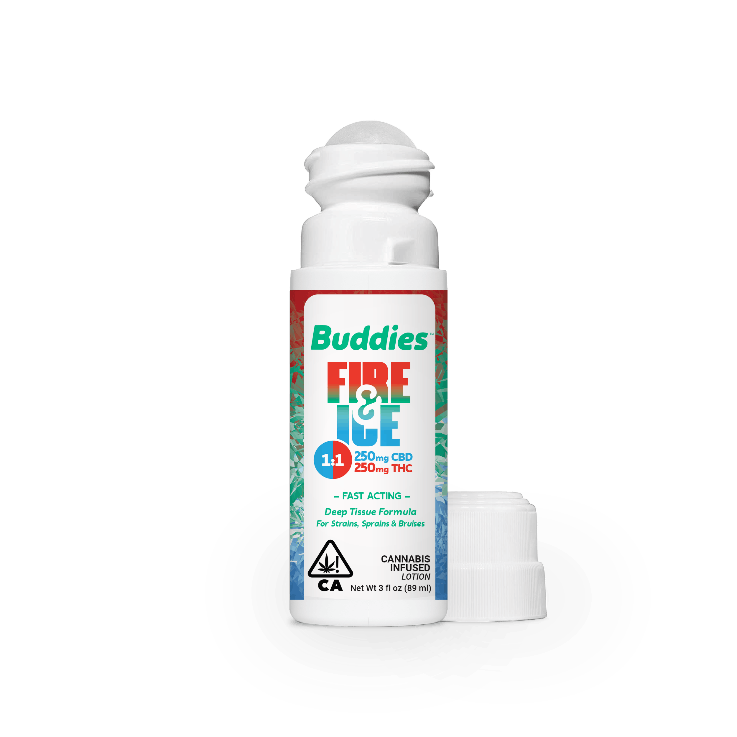 Photograph of product: Buddies | Fire & Ice 1:1 Ratio Topical Roll On | 3oz