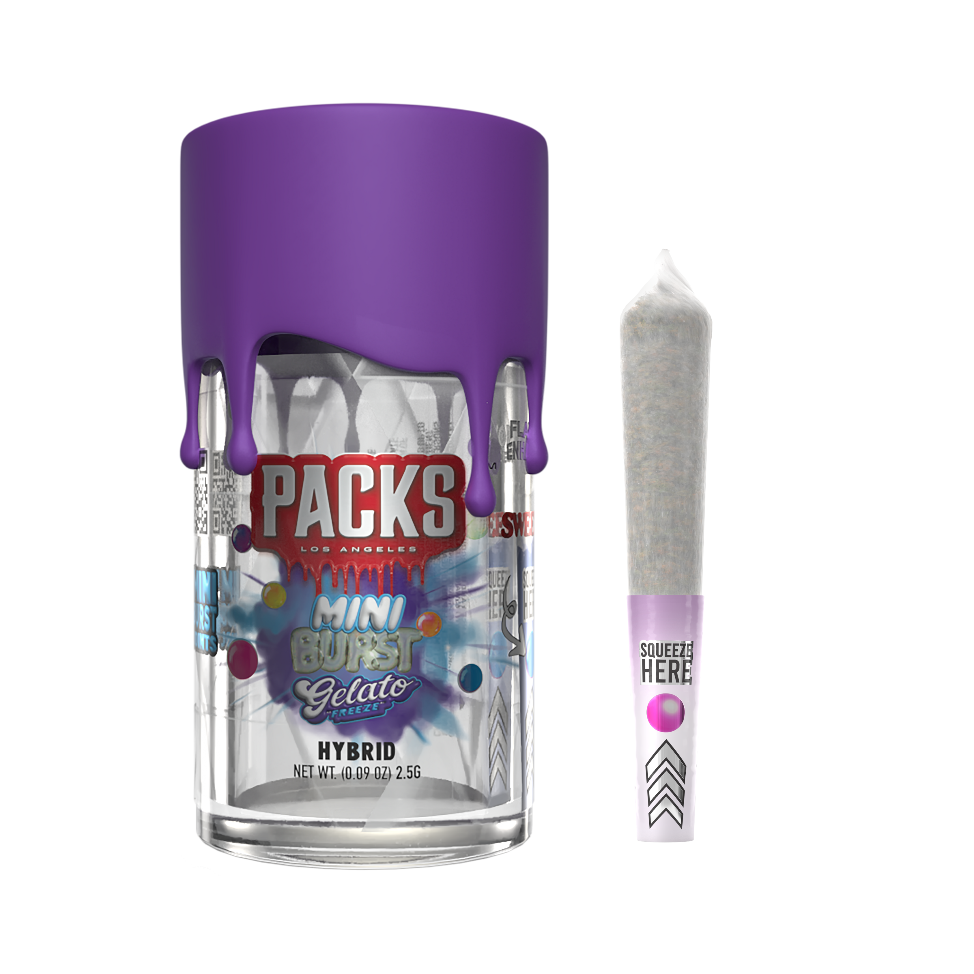 Photograph of product: GELATO FREEZE  | Packs Mini Bursts - 5 Pack Infused Mini Joints | 2.5G