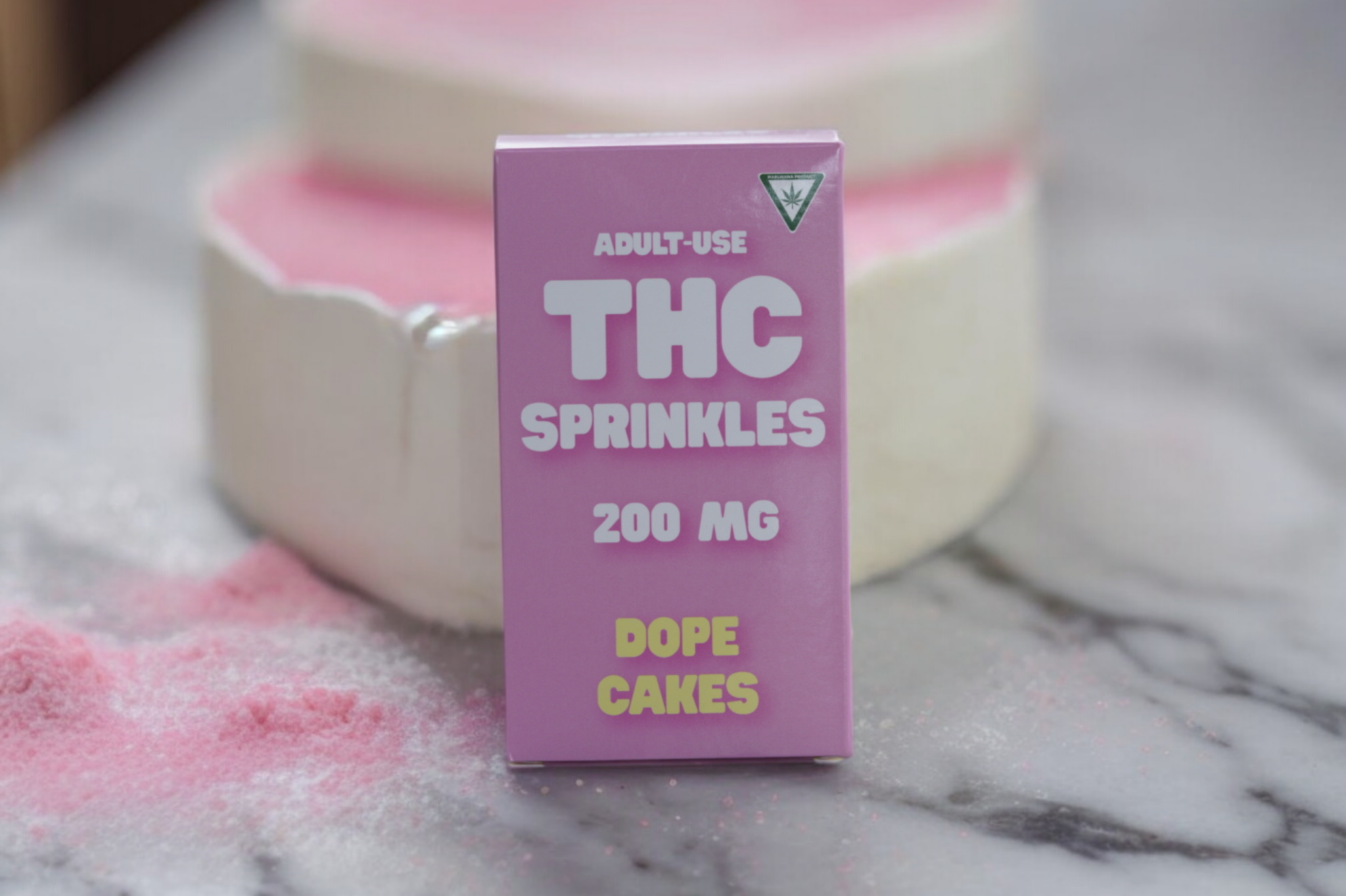 Photograph of product: DOPE CAKES | Edible | Sprinkles | Pink | 200mg
