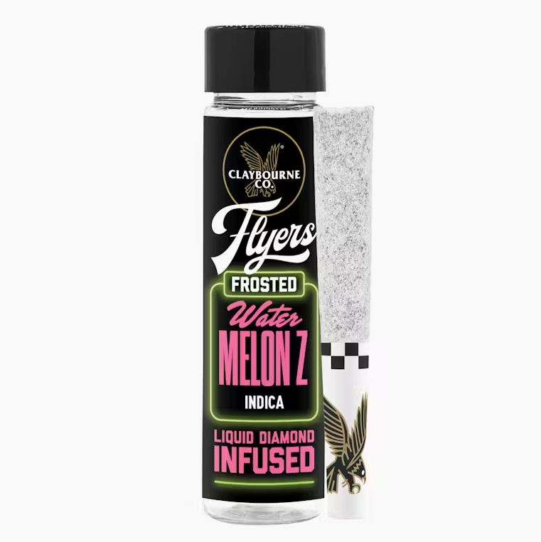 Photograph of product: CLAYBOURNE - Infused Prerolls - Watermelon Z - Frosted Flyers - 2PK - 1G