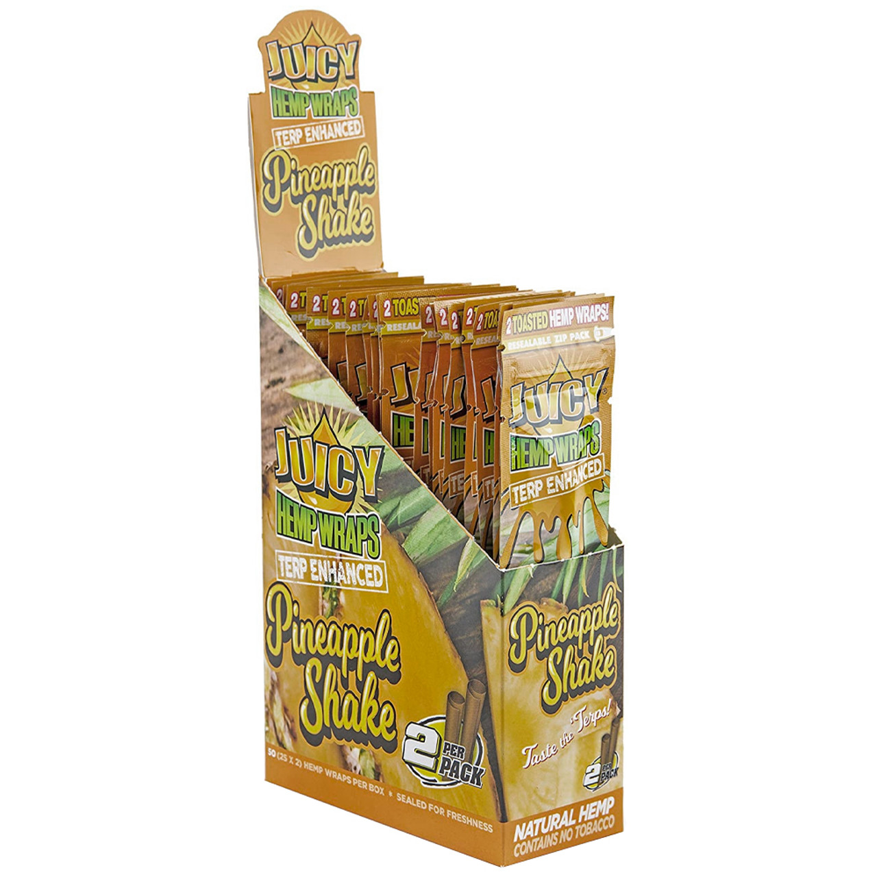 Photograph of product: Juicy J | Terp Enhanced Wrap | Pineapple Shake | 2pk