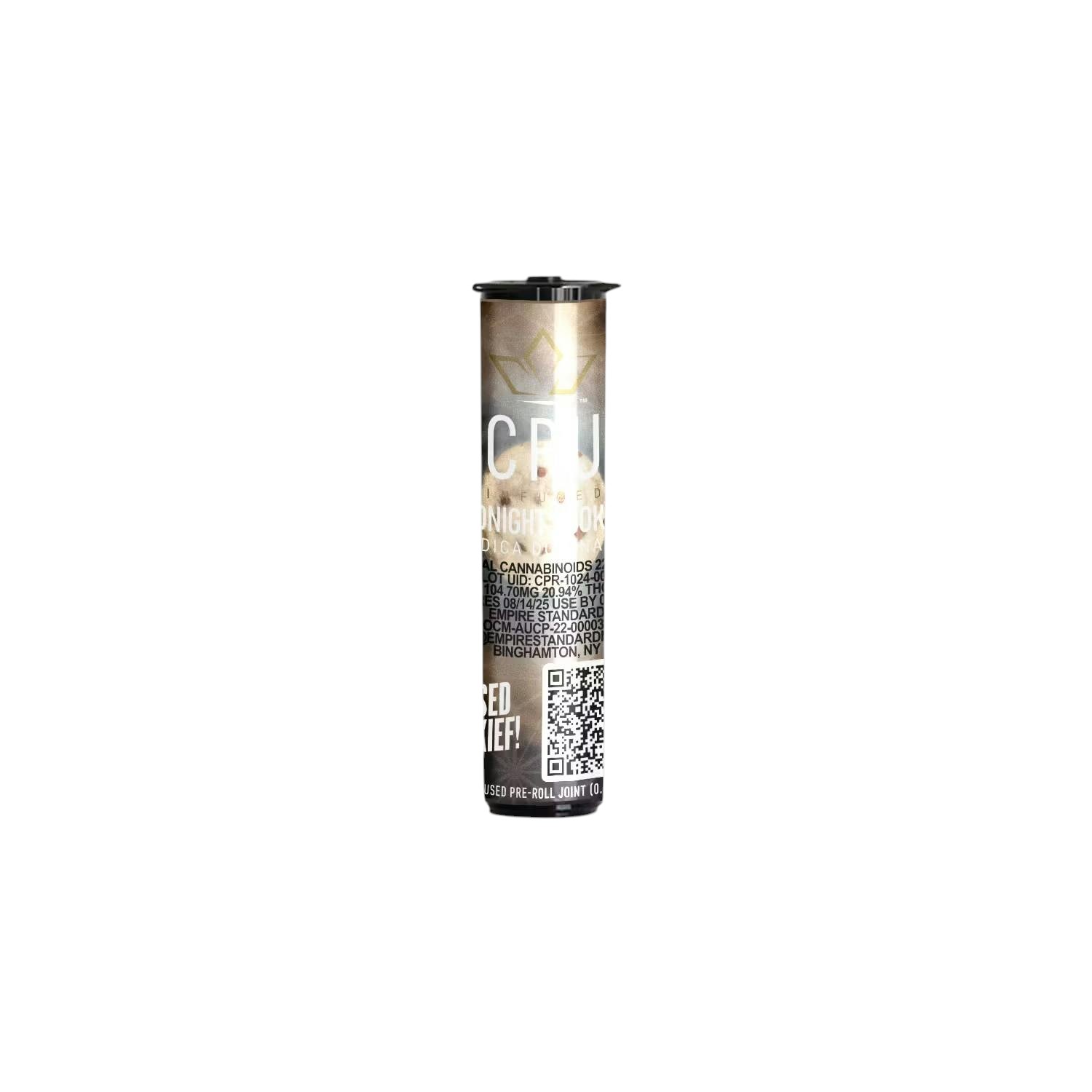 Photograph of product: CRU Midnight Cookies Kief Infused Preroll