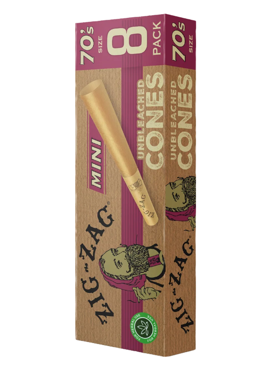Photograph of product: Zig Zag 70's Unbleached Cones 8pk