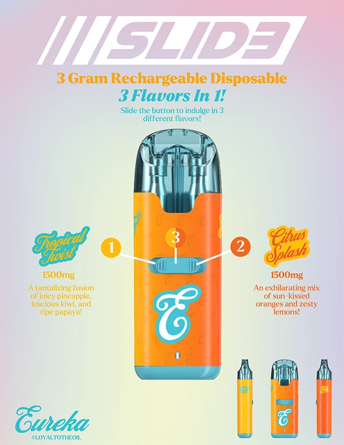 Photograph of product: Eureka - Tropical Twist/Citrus Splash - Slide 3-in-1 Disposable Vape