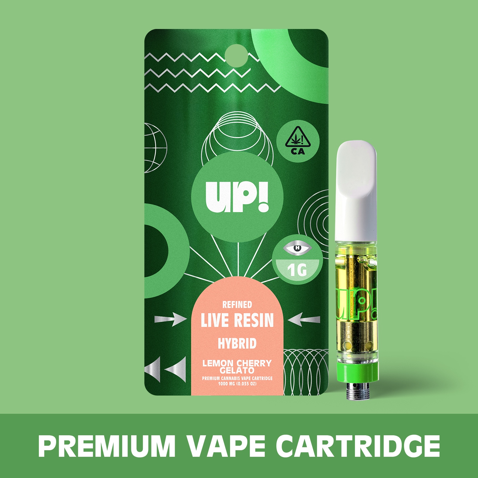 Photograph of product: UP! - Lemon Cherry Gelato (Hybrid) Live Resin Cartridge