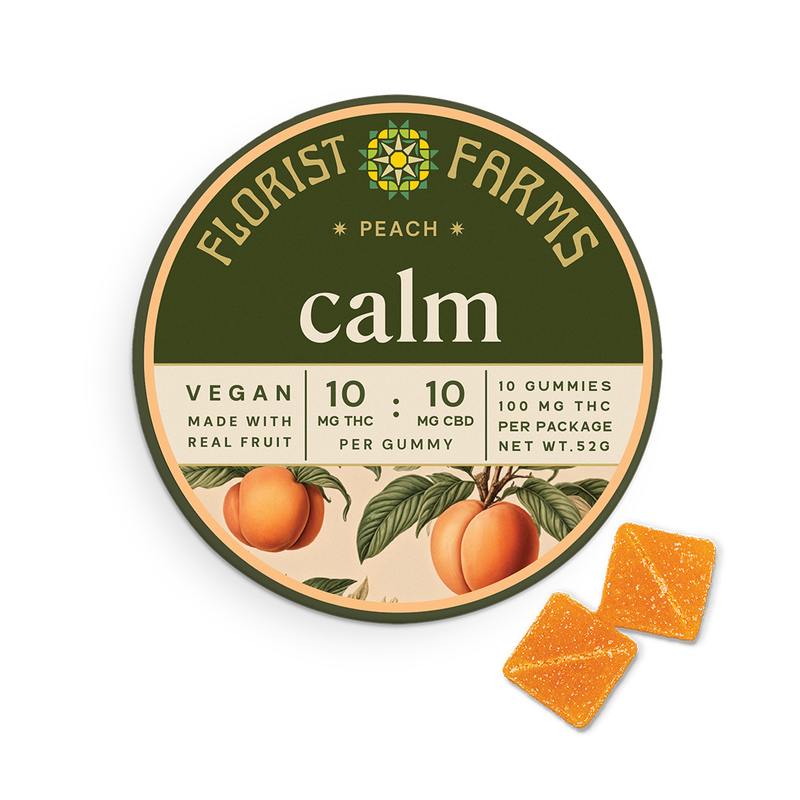 Photograph of product: Florist Farms - Peach - TH-oui/CBD 1:1 Gummies 10pk