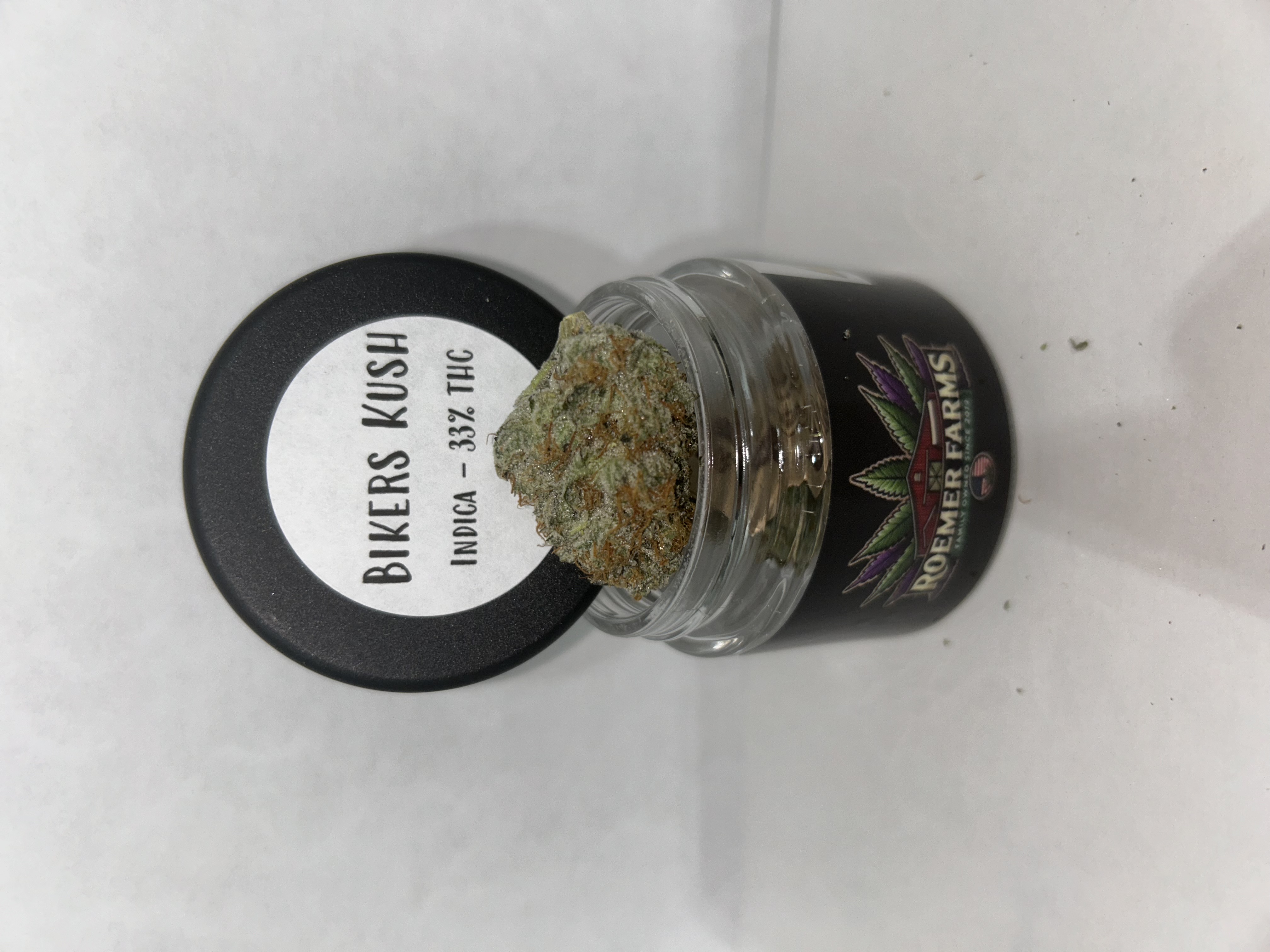 Photograph of product: Roemer Farms - Bikers Kush - 3.5g