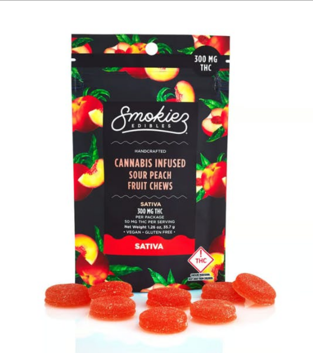 Photograph of product: Smokiez | Sour Peach | 100mg