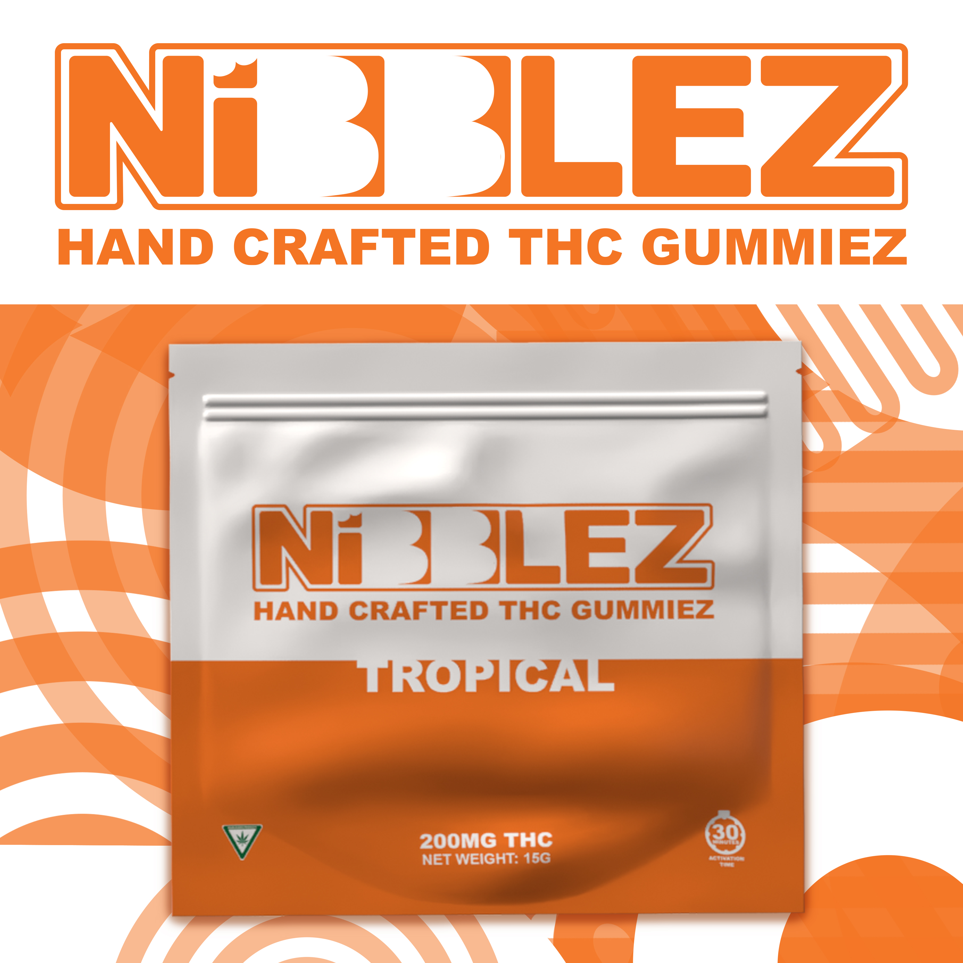 Photograph of product: Nibblez | Gummy | Tropical | 200mg