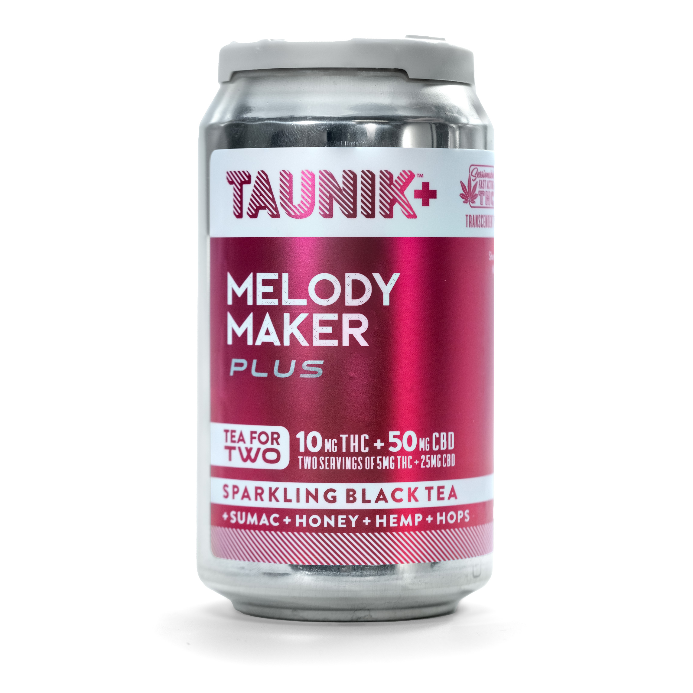 Photograph of product: Taunik - Melody Maker PLUS - Sparkling Black Tea + Sumac + Honey + Hemp + Hops