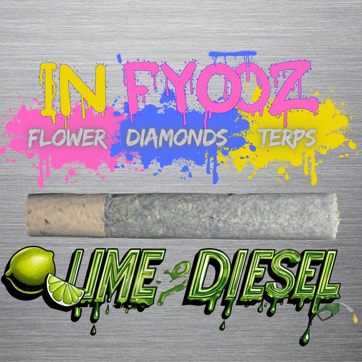 Photograph of product: Lime Diesel - Infused Preroll 1g