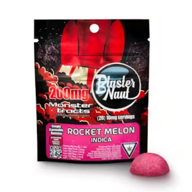 Photograph of product: Monster Xtracts - Rocket Melon Oui'd Blasternaut Gummy 200mg | 10/$30