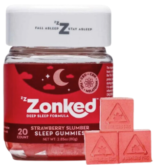 Photograph of product: Gummy | Strawberry Slumber | 1:1:1 TH-oui:CBD:CBN w. Melatonin | 5mg 20pk