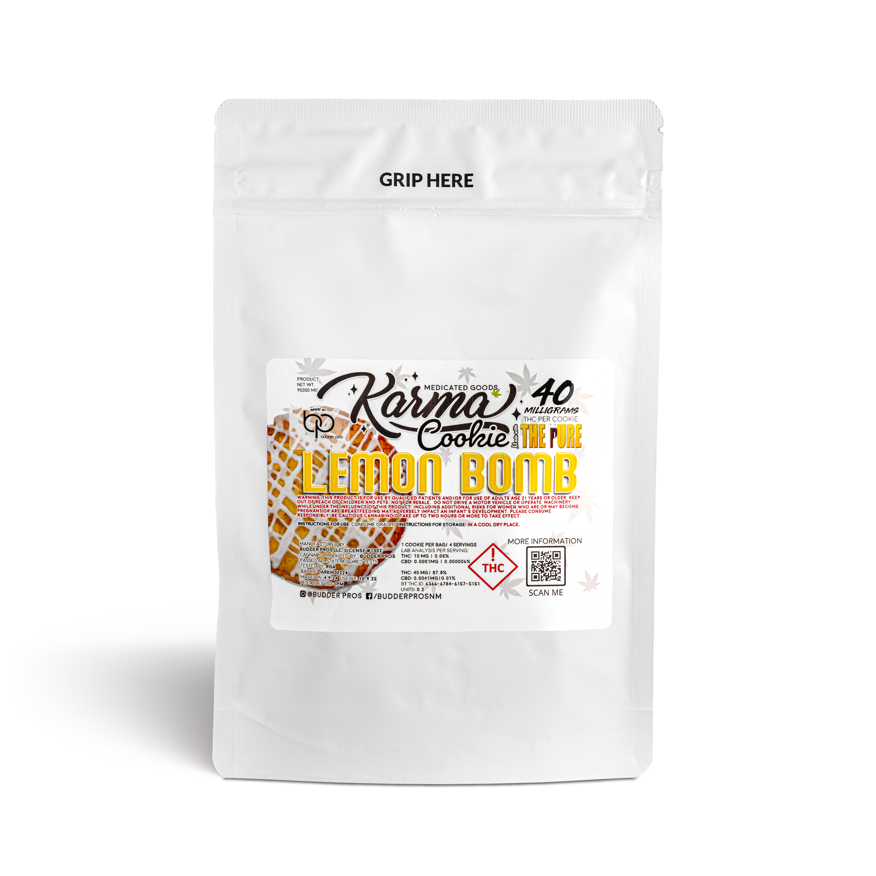 Photograph of product: Lemon Bomb Karma Cookies - 40mg