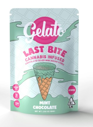Photograph of product: Gelato Last Bite Mint chocolate chip Cones (10 X 10mg)