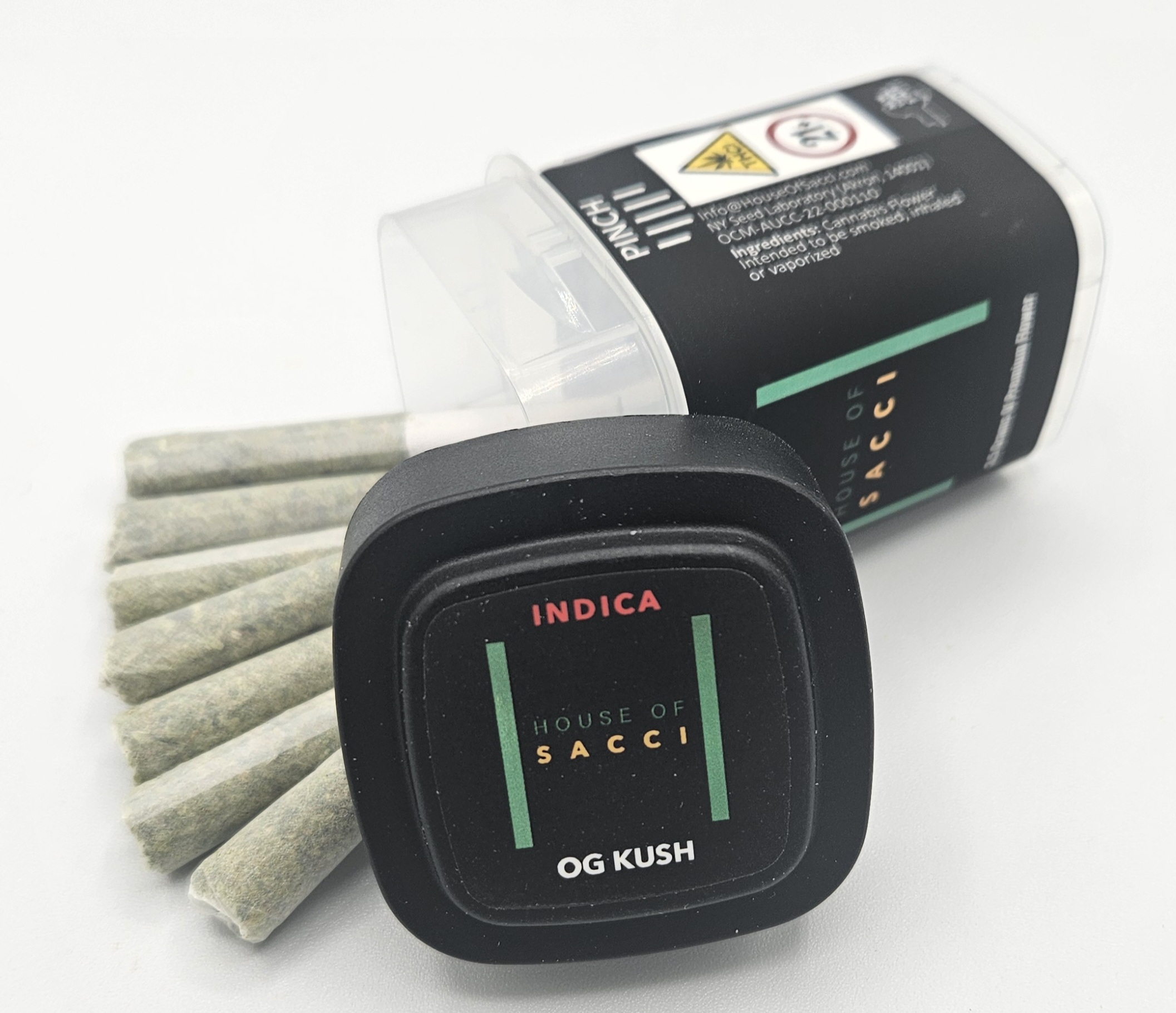 Photograph of product: HOUSE OF SACCI | PRE-ROLL JOINT | OG KUSH | 7PK