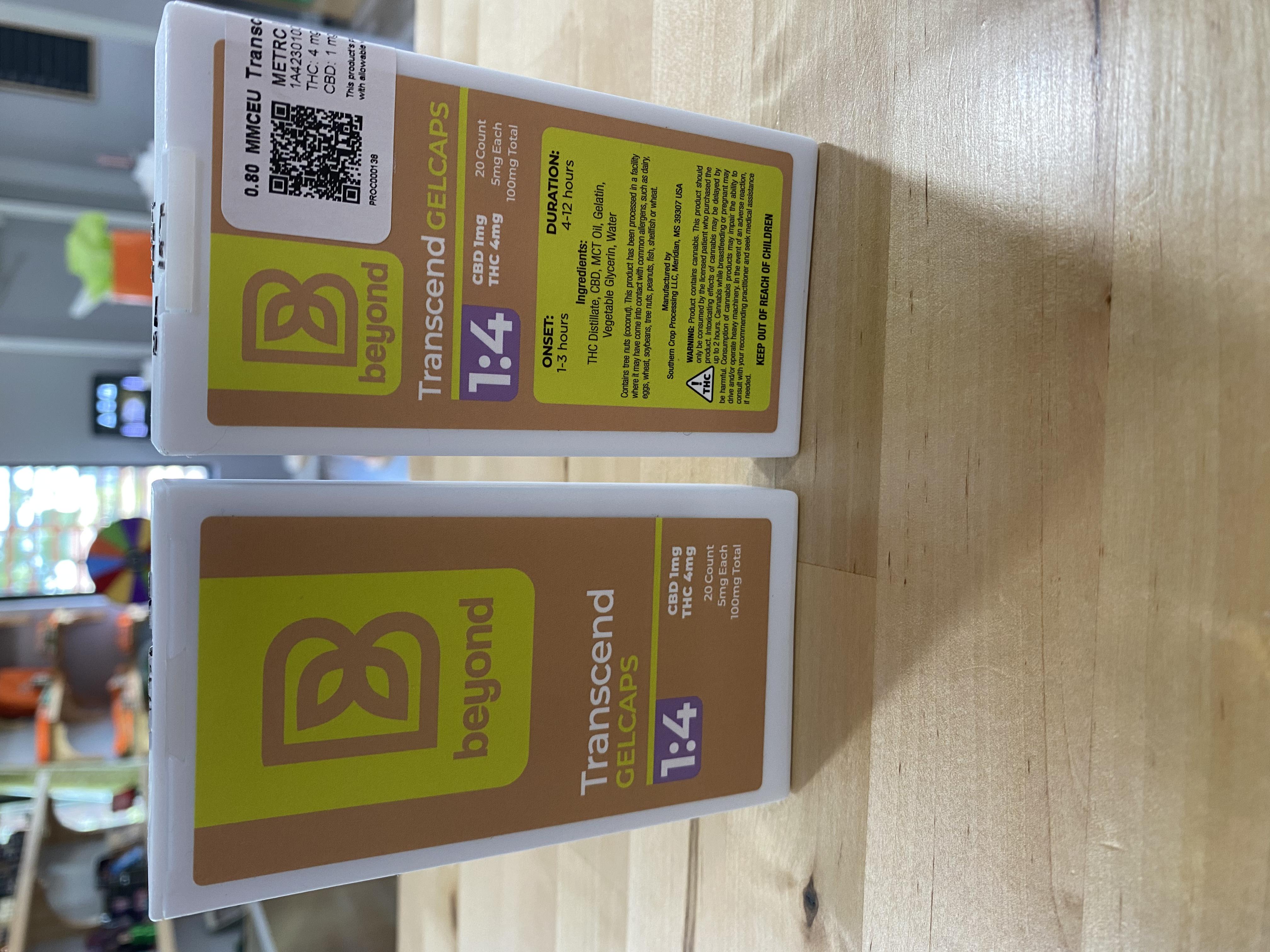 Photograph of product: Beyond | Transcend | 1:4 CBD:TH-oui | Soft-Gel Capsules