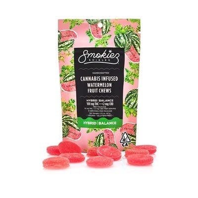 Photograph of product: Smokiez Edibles - Watermelon 100mg Hybrid Fruit Chews