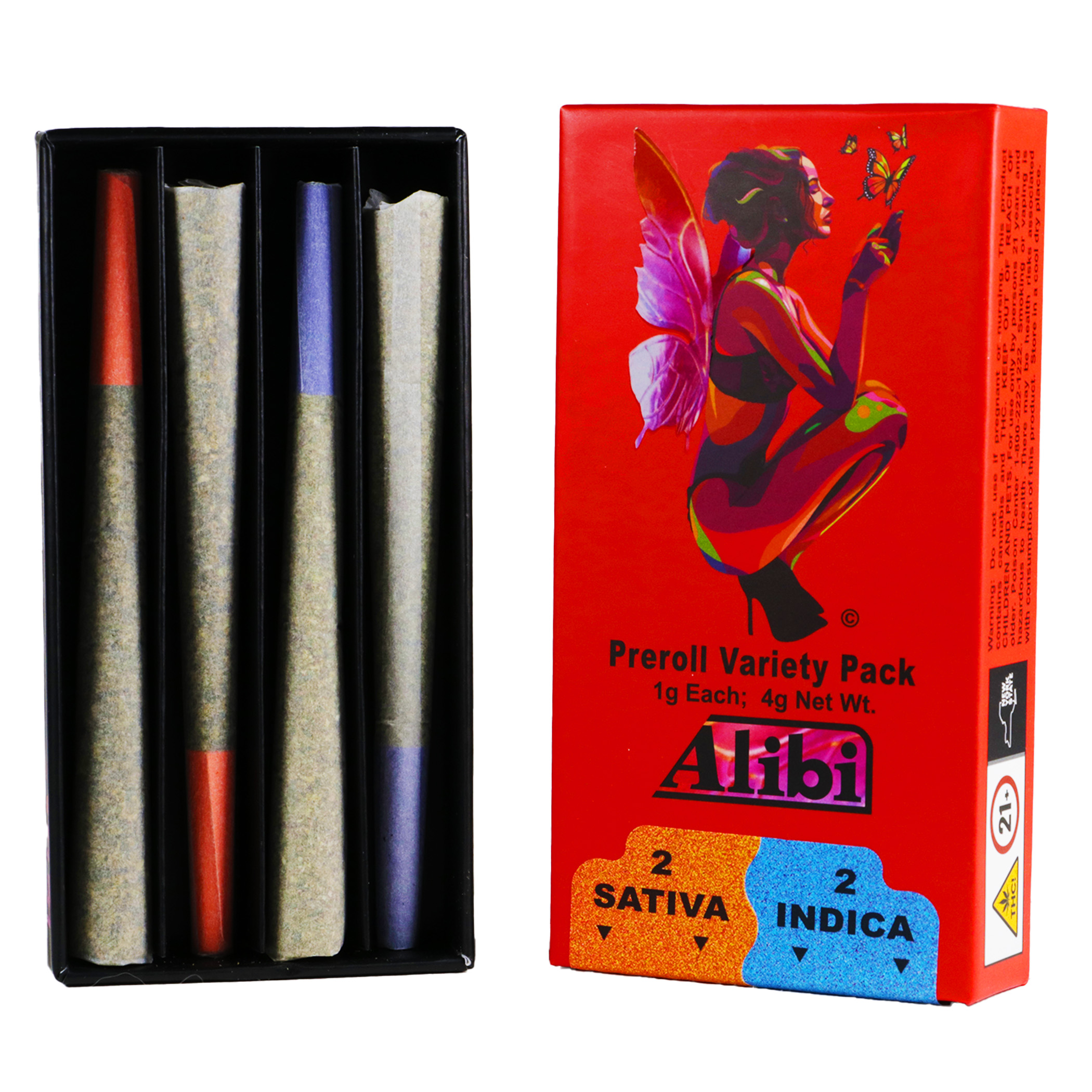 Photograph of product: Alibi Combo Preroll Pack - 2 Dream Star 1g / 2 Caramel Cream 1g