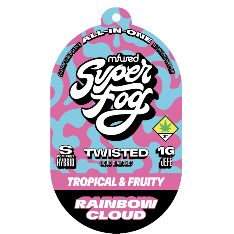 Photograph of product: Super Fog Twisted Jef Rainbow Cloud Disposable VAPE