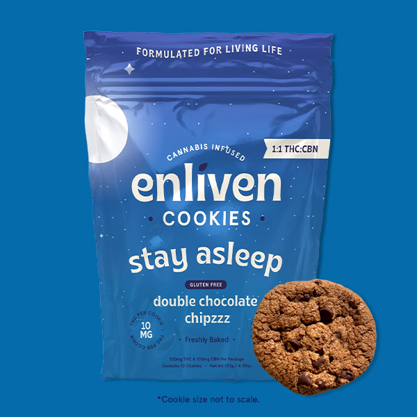 Photograph of product: Enliven | Double Chocolate Chipzzz 1:1 TH-oui:CBN | 10pk/100mg