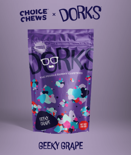 Photograph of product: Dorks | Geeky Grape | 100MG | Gummy Bites | Choice Chews