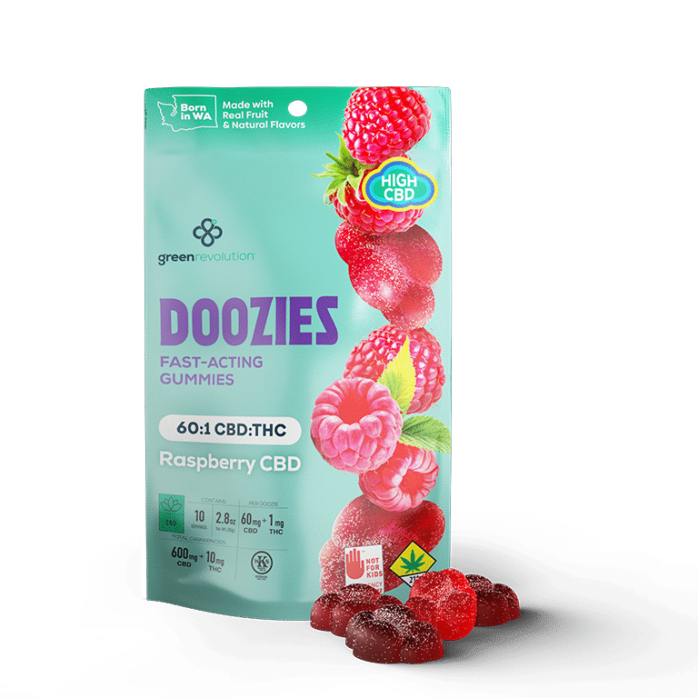 Photograph of product: Raspberry 60:1 CBD Doozies | 10pk