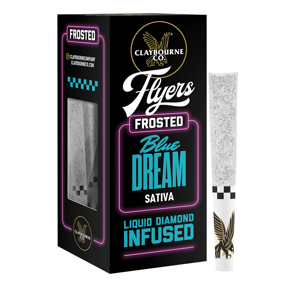 Photograph of Product: Blue Dream (2.5g) - Diamond Frosted Flyers Pre-Rolls