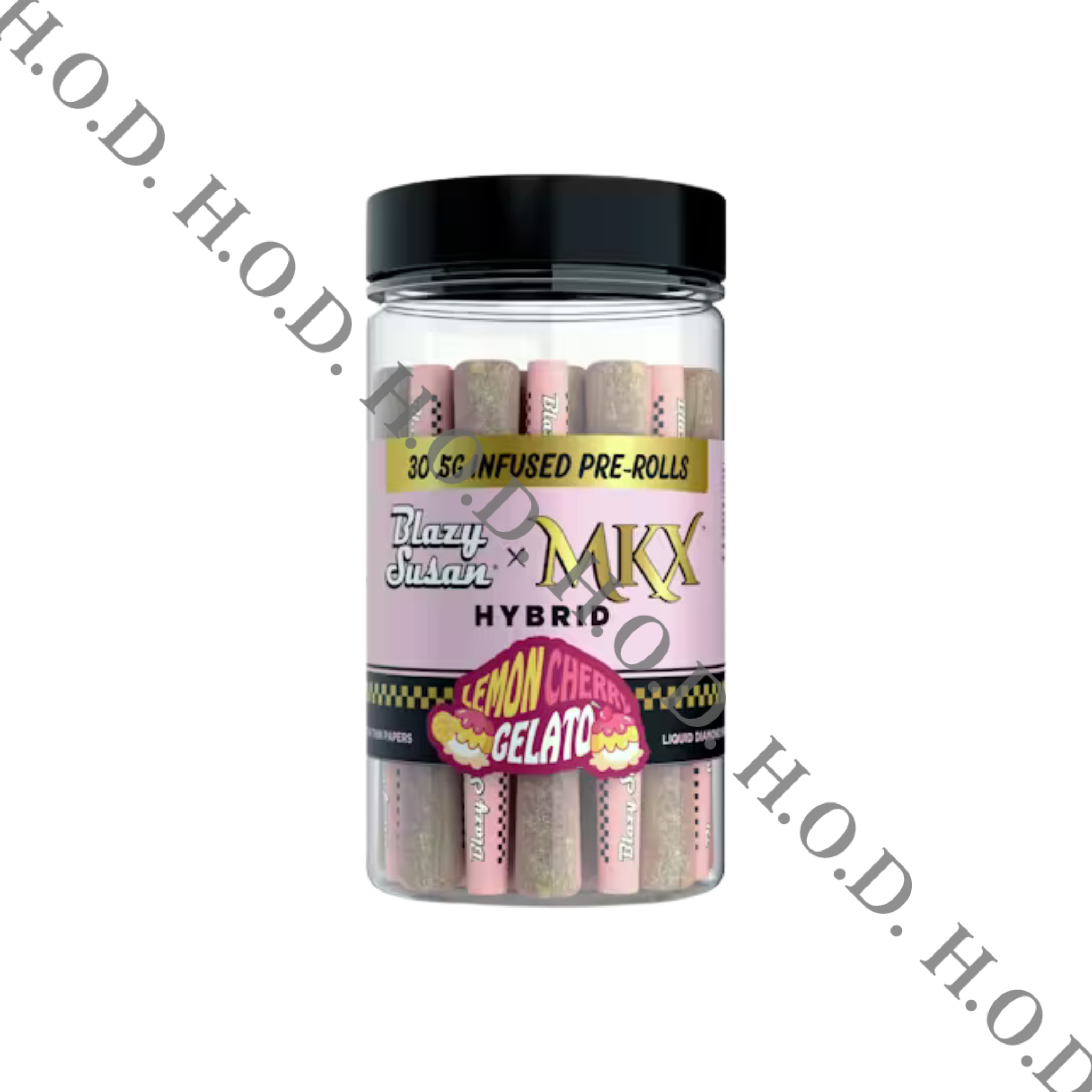 Photograph of product: Blazy Susan x MKX Lemon Cherry Gelato Liquid Diamond Infused Pre-Roll .5g 30 Pack
