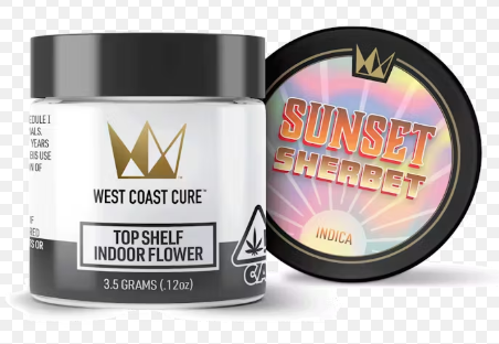 Photograph of product: West Coast Cure - Flower - Sunset Sherbet - 3.5G