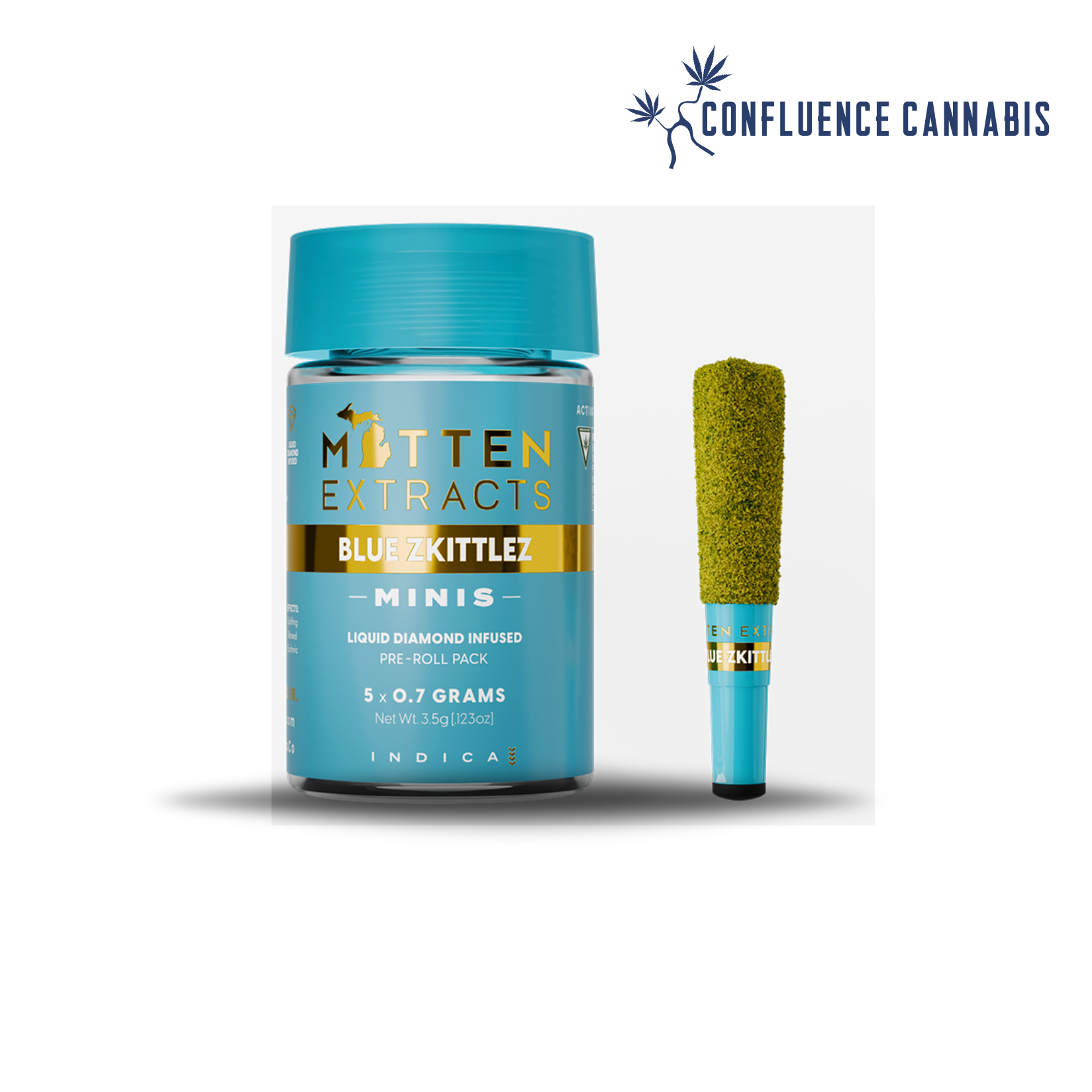 Photograph of product: Blue Zkittlez (Infused) PREROLL 5 Pack