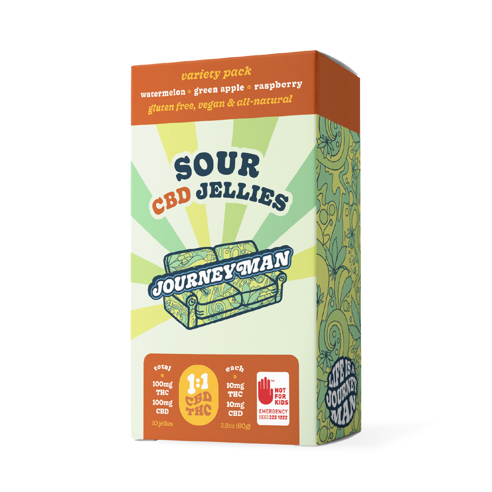 Photograph of product: 1:1 Sour CBD Jellies (100mg CBD/100mg TH-oui)