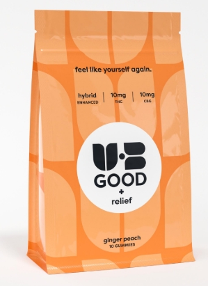 Photograph of product: Ginger Peach | 1:1 TH-oui:CBG | 10 x 10mg