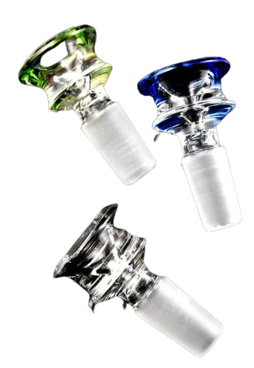 Photograph of product: CRCL | 14.5mm Male Colored Rim Blue Glass On Glass Bowl (Bs870)
