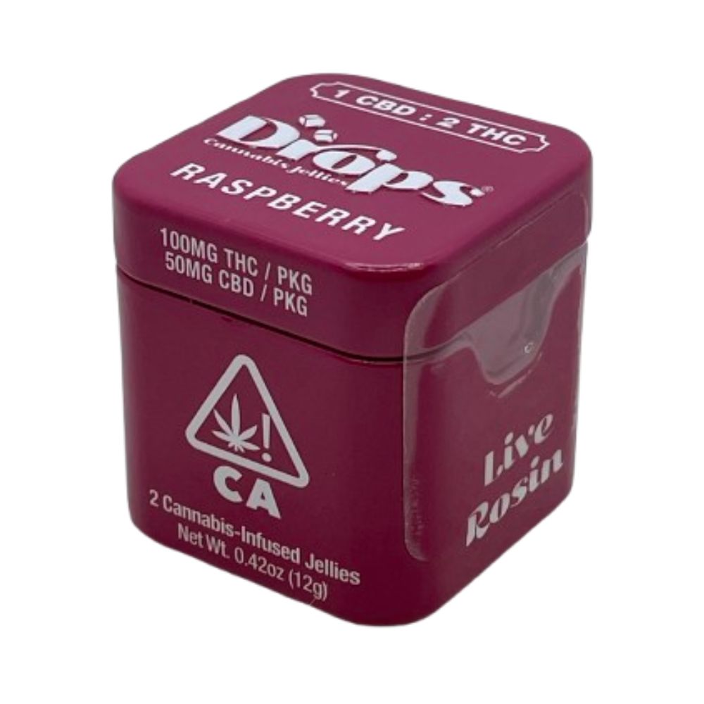 Photograph of product: RASPBERRY 2:1 TH-oui:CBD 2-PACK 100MG (LIVE ROSIN)